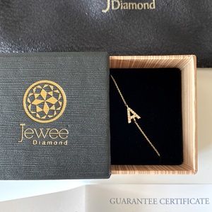 Jewee Diamond ‘A’ Monogram Necklace